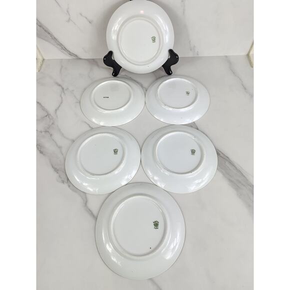 Eagle China Austria Bread Plate White Grapes Porcelain 6 1/4" Gold Trim x6 - Picture 11 of 15